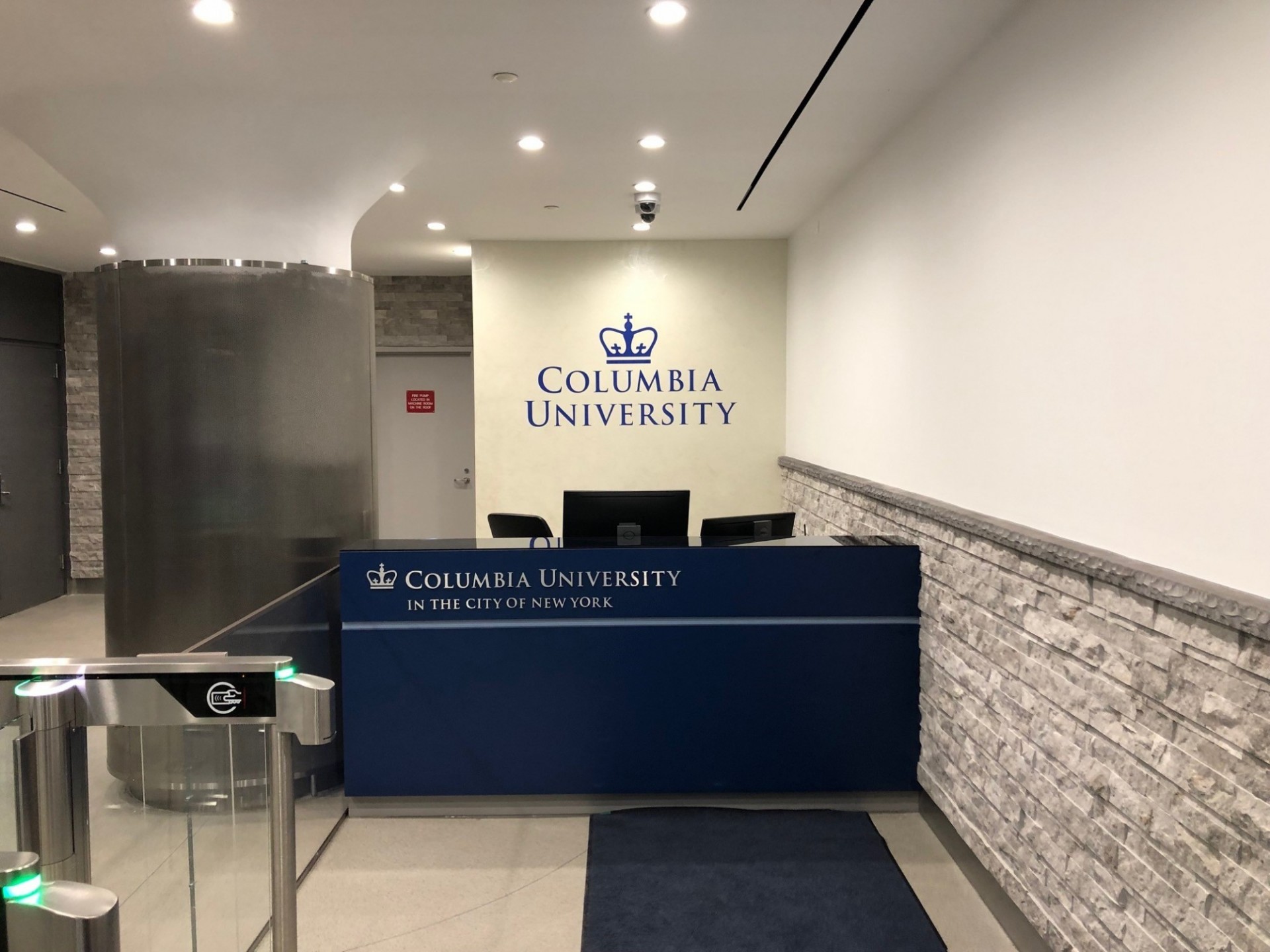 A renovated lobby on the first floor of the Studebaker Building.