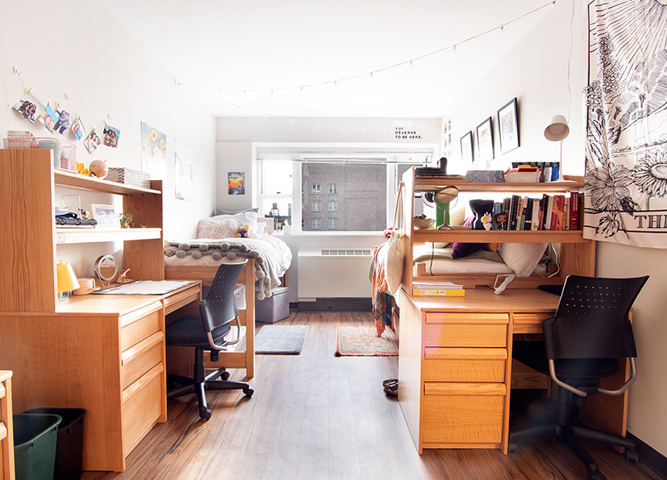 A bedroom in Carman Hall