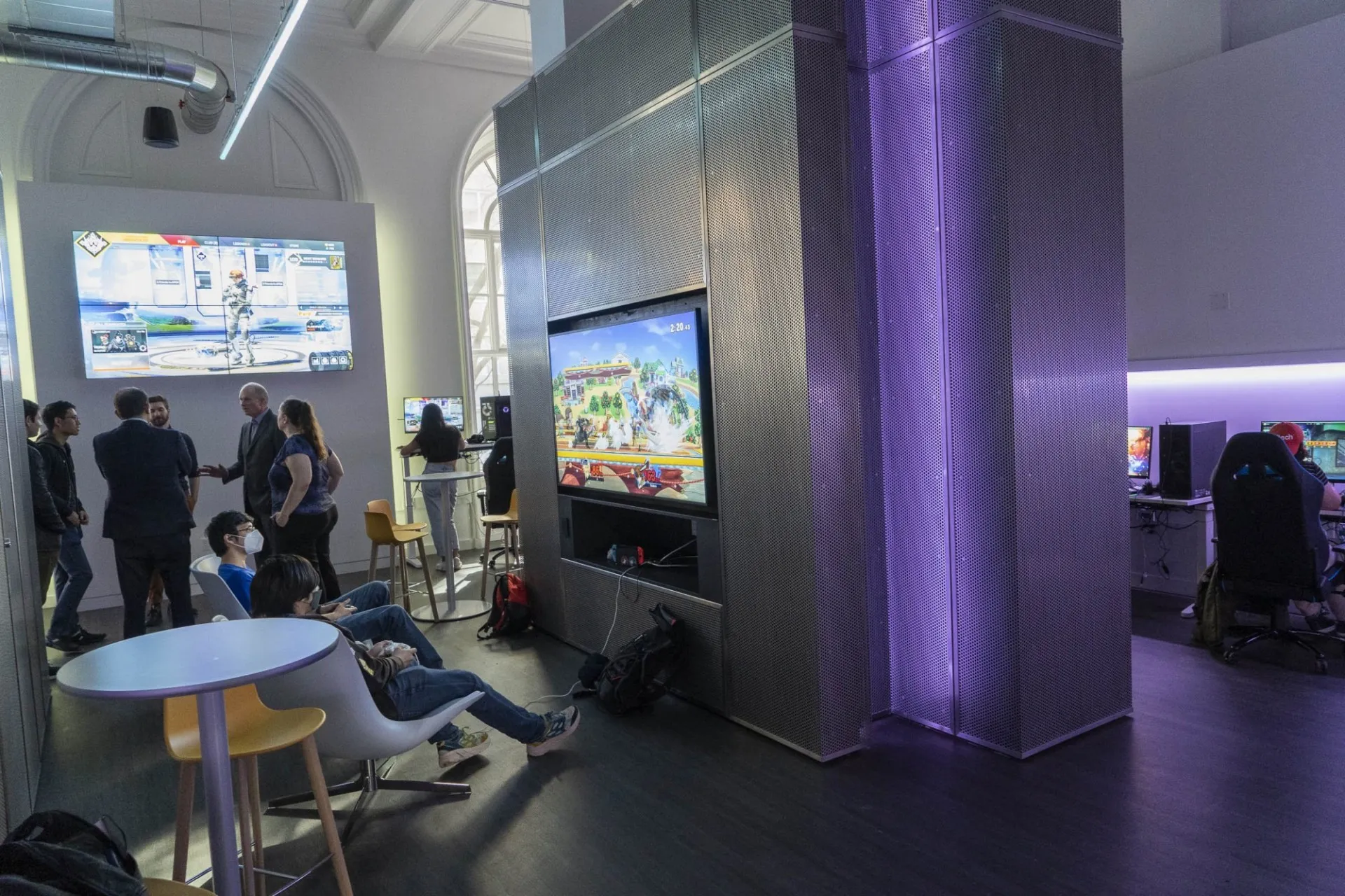 Ambient LED lighting in the room provides for an immersive playing experience. Photo by Barbara Alper 